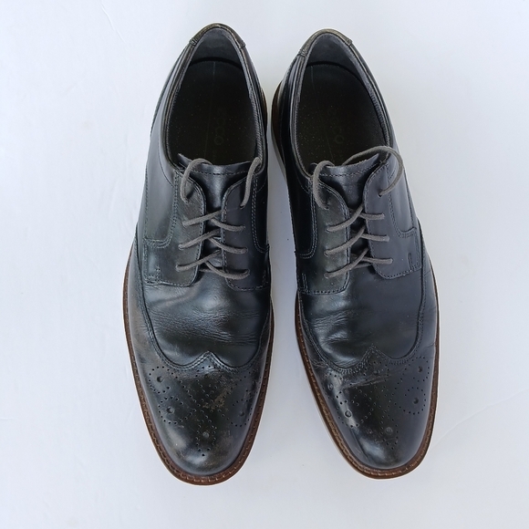 Ecco Black Leather Wingtip Biarritz Brogue Derby main image 7
